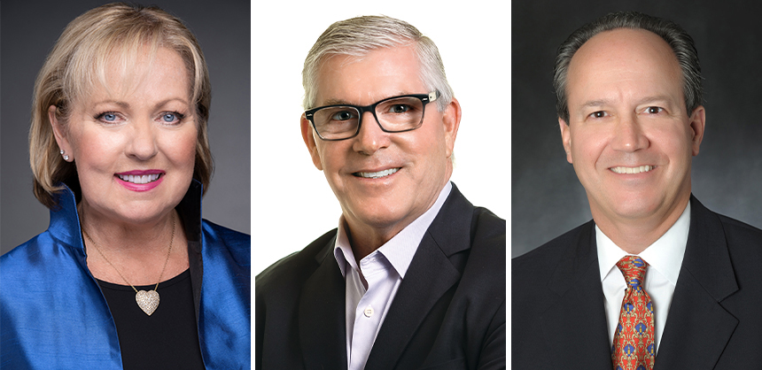 From left: Susan Robertson, CAE; Don Welsh; David DuBois, CMP, CAE, FASAE, CTA