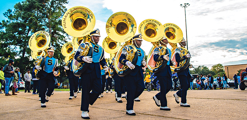 The Southern University ‘Human Jukebox’ performs in Baton Rouge.