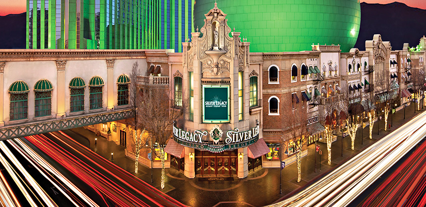 Silver Legacy Resort Casino, pictured, Eldorado Resort Casino and Circus Circus Resort Casino comprise THE ROW Reno.
