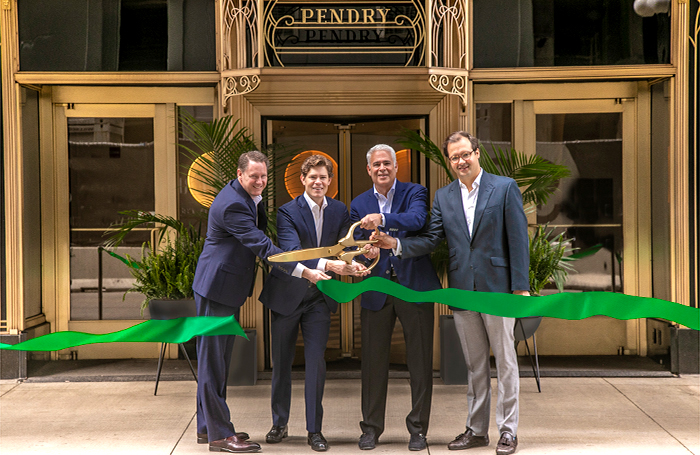 Cutting the ribbon for opening of Pendry Chicago.