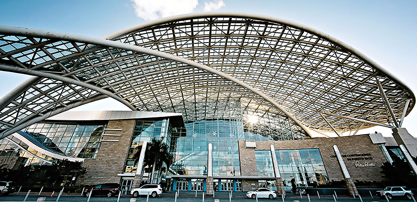 The 600,000-sf Puerto Rico Convention Center includes a 152,700-sf exhibit hall and a 39,500-sf ballroom.