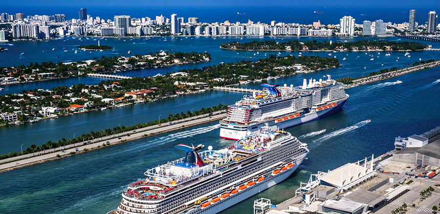 The Carnival Horizon and the Carnival Mardi Gras set sail from Miami recently as cruising resumed across the country.