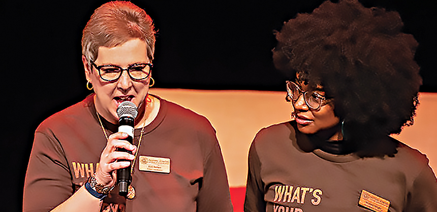 Kim Becker, CMP, DES, MBA, president of Emerald Meeting & Event planning, left, suggests planners take the time to de-stress, as the stress of the job can cause burnout. John Nation Photography & Center for Interfaith Relations