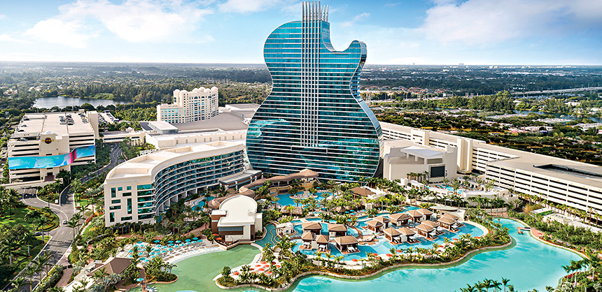 Seminole Hard Rock Hotel & Casino Hollywood offers 13.5 acres of recreational waterscape.
