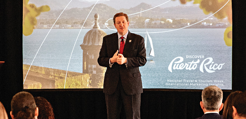 Brad Dean, CEO of Discover Puerto Rico, standing, says the island is working to further develop it’s hotels, activities and attractions. Courtesy of Discover Puerto Rico