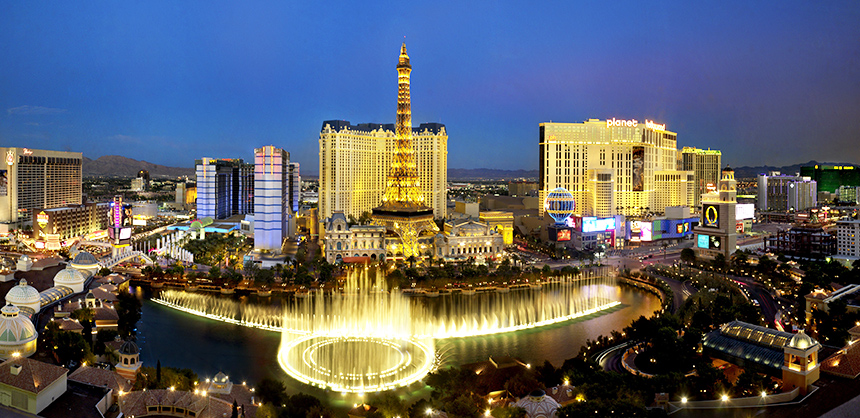 Pictured: The Fountains of Bellagio. MGM has completed a remodel of all guest rooms in the Bellagio’s main tower.