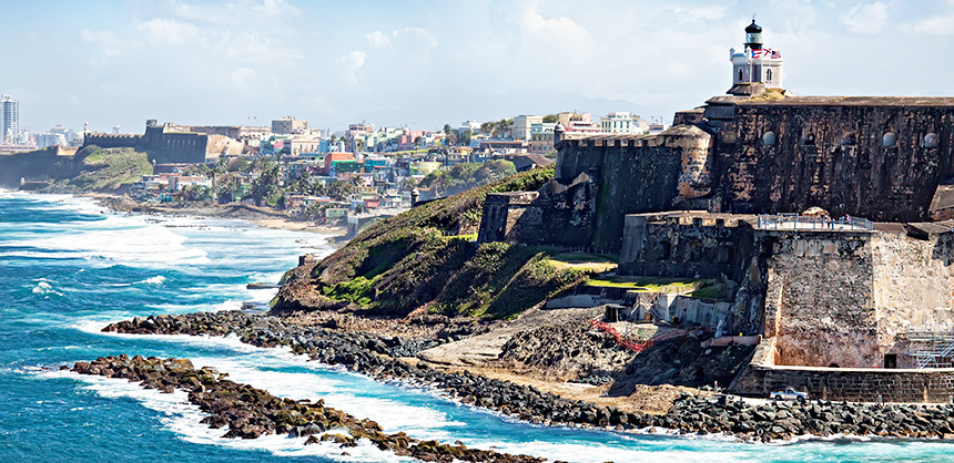 El Morro National Monument in San Juan, Puerto Rico. The U.S. Territory offers the cultural experiences of the Caribbean, but without needing a passport. Courtesy of Discover Puerto Rico