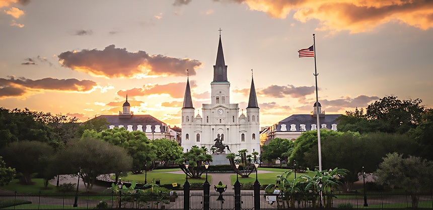 The St. Louis Cathedral in New Orleans’ French Quarter has long been an iconic city landmark. It is the oldest cathedral in continuous use in the United States.