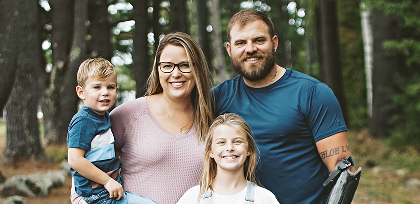 U.S. Army veteran Travis Mills says his determination to recover from his injuries, suffered in Afghanistan, came from thinking about the love of his wife and children.  Courtesy of the Travis Mills Foundation