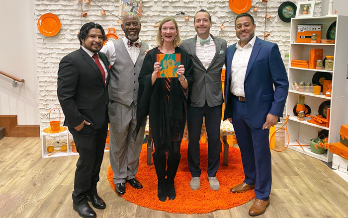 Members of the New Orleans Ernest N. Morial Convention Center Team celebrate with the Love Your City – Best Overall Award. (L to R): Erik Fructuoso, Facility Operations Foreman and True Waste Advisor; Floyd Griffin, Director of Event Operations; Linda Baynham, Director of Sustainability and Corporate Social Responsibility; Adam Straight, Vice President of Operations; Erik Gonzales, Assistant Director of Event Operations.