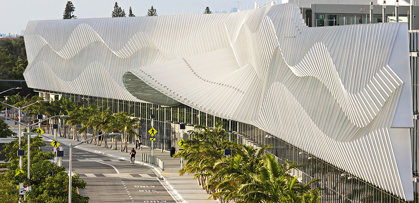 The Miami Beach Convention Center has undergone a $650 million renovation, which includes a new, 60,000-sf Grand Ballroom. Photo by Robin Hill