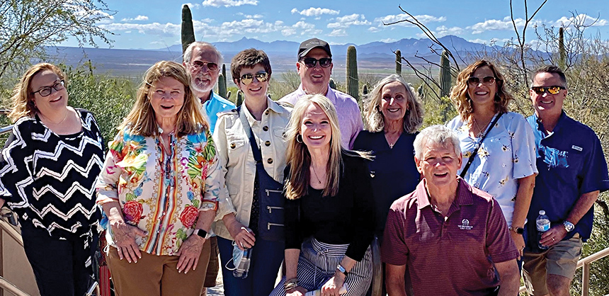 Mary Meade, far left, director of sales for Visit Tucson, and clients participate in a visit to the Arizona-Sonora Desert Museum in Tucson. Courtesy of Mary Meade