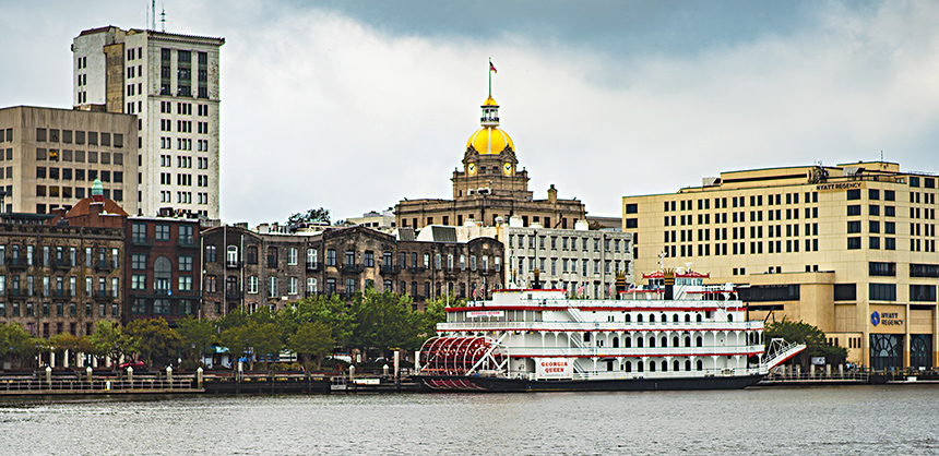Off-site activities can include taking a Savannah riverboat cruise on either the Georgia Queen, pictured, or Savannah River Queen. Courtesy of Joe Fijol