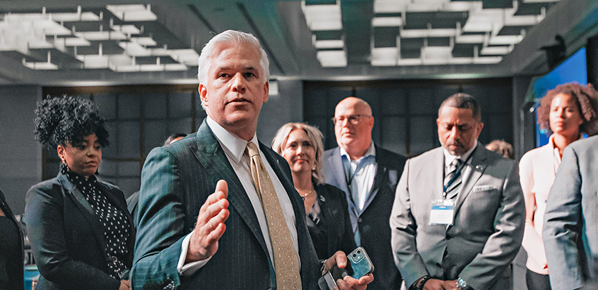 Top, Craig Davis, president & CEO of Visit Dallas, at a recent Visit Dallas Annual Meeting. Photo by Abrahanny Rodriguez / Courtesy of Visit Dallas