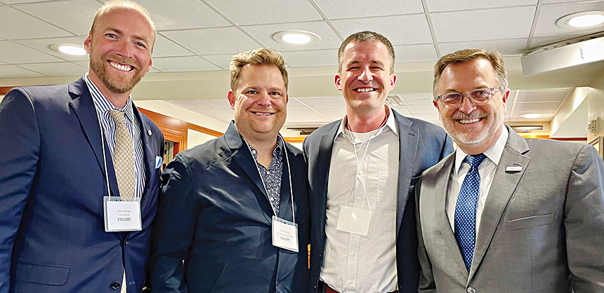 Christopher Moyer, far left, senior director of communications with Visit Detroit, says Detroit is seeing an increased demand for in-person meetings and events in the pandemic’s wake. Courtesy of Christopher Moyer