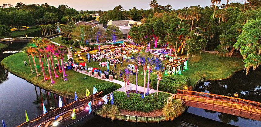Sawgrass Marriott Golf Resort & Spa offers more than 90,000 sf of flexible indoor and outdoor event space, as well as special access to championship golf courses. Courtesy of Aaron Weegar