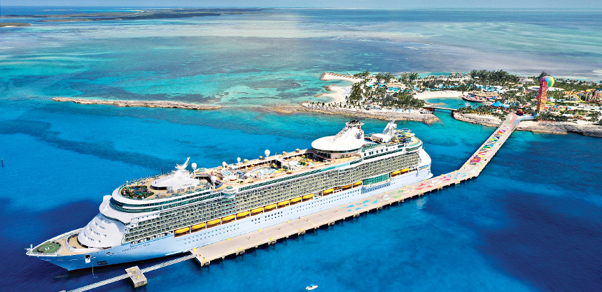 Freedom of the Seas visits Royal Caribbean’s top-rated private island destination in The Bahamas, Perfect Day at CocoCay. Courtesy of Royal Caribbean International