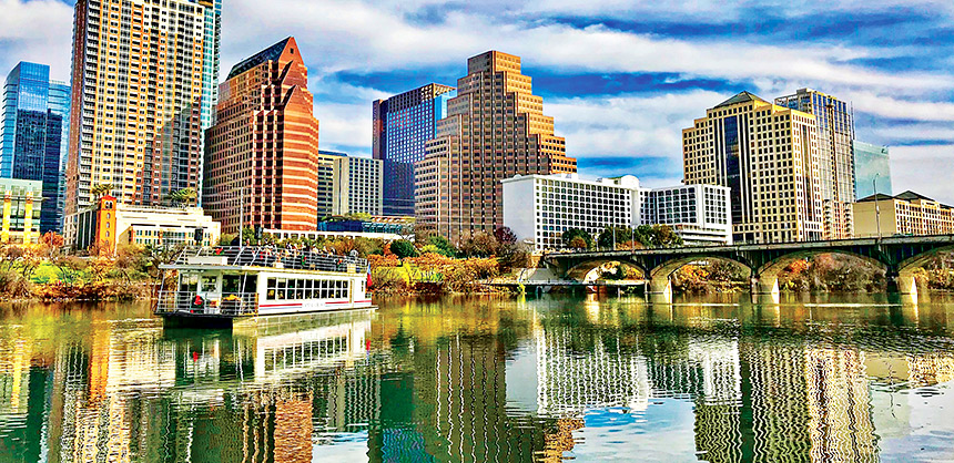 Austin’s impressive skyline is continually changing with the addition of new facilities to accommodate events of all sizes. Photo by Nicole Jensen