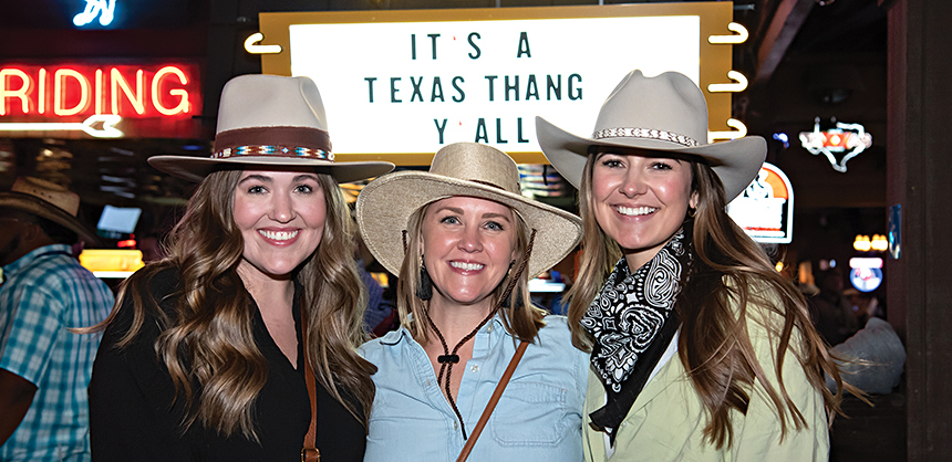 When creating an RFP, be specific about the types of activities to  include. If you want country music, for instance, be sure to specify that versus “a band.” (Right:) Brightspot Incentives & Events team at Billy Bob’s Texas in Fort Worth. Photo courtesy of Brightspot