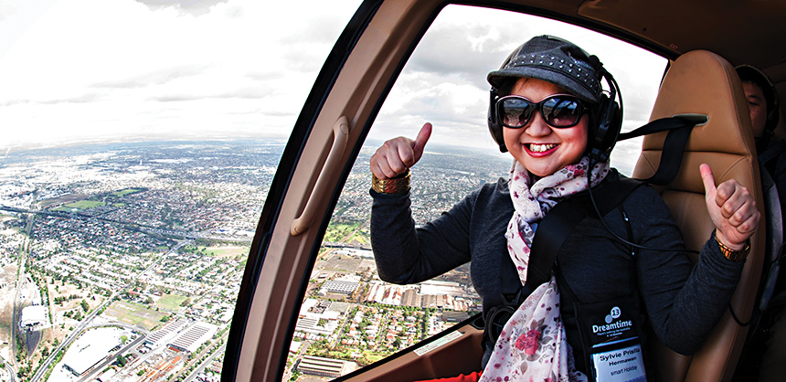 Helicopter Tour outside of Melbourne, Australia. Courtesy of Tourism Australia