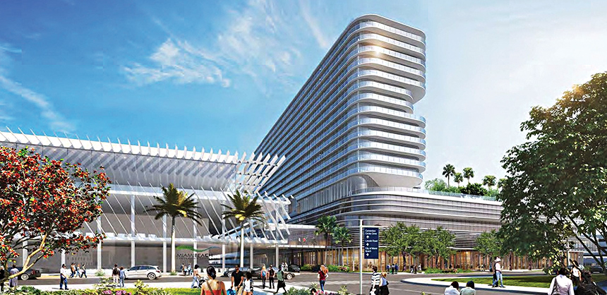 Grand Hyatt Miami Beach, pictured in this rendering, will create an anchor hotel for the Miami Beach Convention Center when completed. Courtesy Photo