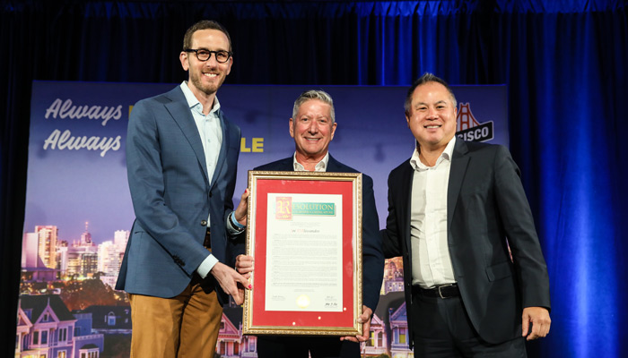 (L to R): California State Senator Scott Wiener, outgoing President & CEO Joe D'Alessandro & California Assemblyman Phil Ting