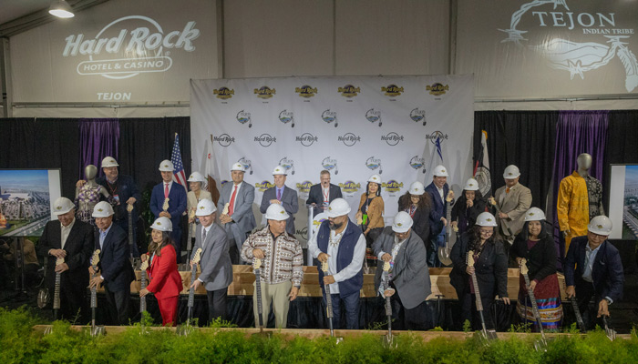 The ground-breaking ceremony was attended by representatives from Hard Rock, the Tejon Indian Tribe, and more. Credit: Hard Rock International/PRNewswire.