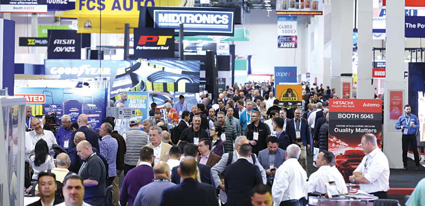 Walk through any meeting and event spaces before the event occurs to ensure cords are taped down and there are no obvious tripping hazzards. Make sure there is enough space for wheelchair access, and ensure that countertops and buffets are at a lowered height as needed. Also, keep doors open to ensure ease of access. Have a space in meetings for wheelchairs that ensures that those planners have good visibility.  AAPEX 2023 Photo courtesy of CompuSystems