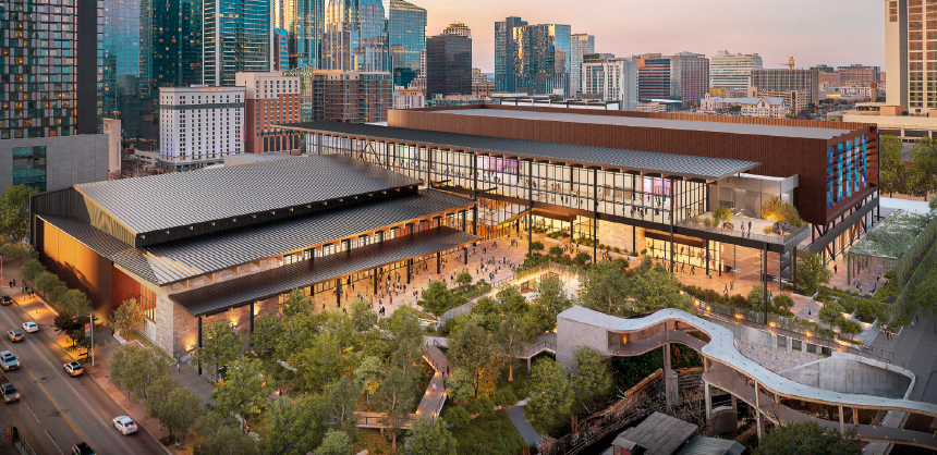 Currently under construction, the new Austin Convention Center is expected to be the first certified, zero-carbon convention center. Photo courtesy of Austin Convention Center Department.