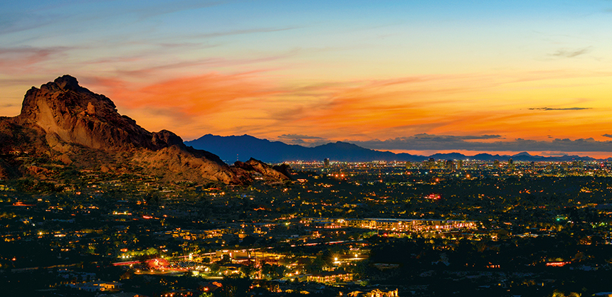 Phoenix is a top location for planners due to its easy airlift, walkable downtown, world class venues, arts & culture and favorable weather, along with beautiful views. Photo courtesy of Visit Phoenix