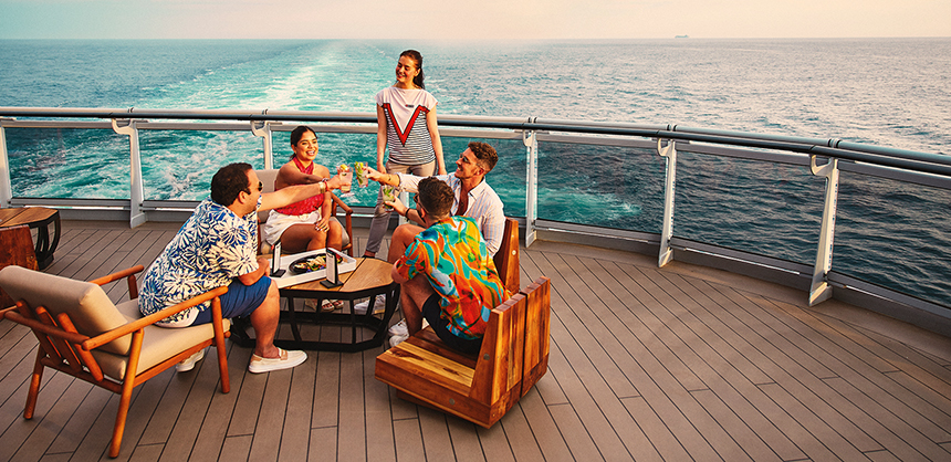 Cruises are perfect for incentive trips, as they provide a sense of adventure and are perfect ways to build new relationships onboard. Photo courtesy of Virgin Voyages
