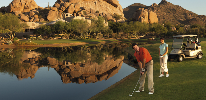 The Boulders Resort and Spa in Scottsdale, AZ offers two 18-hole golf courses and PGA and LPGA- certified instructors to improve your game.