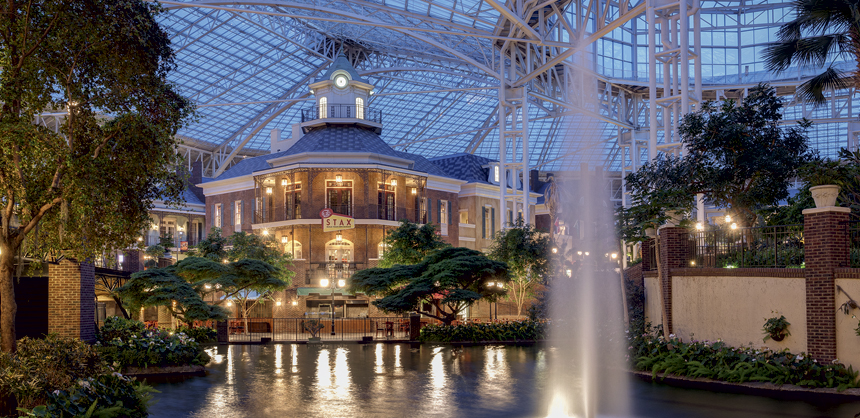 At 172 acres, The Gaylord Opryland Resort & Convention Center in Nashville, TN is the largest non-gaming hotel in the continental United States based on meeting space.