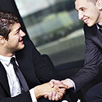 business people making deal