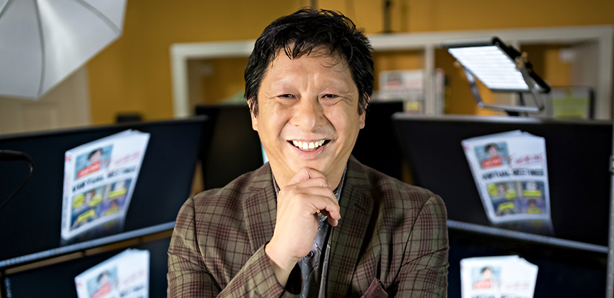 John Chen, CEO of Engaging Virtual Meetings, says offer a grand prize awarded only on the event’s last day. Photo by Alan Alabastro