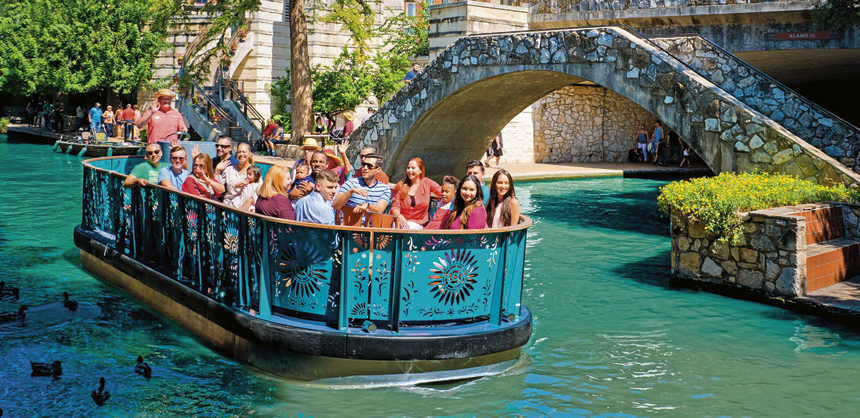 The San Antonio River Walk is an urban waterway and pedestrian network that includes restaurants, shops, hotels and more.
