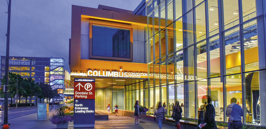 The Columbus Convention Center provides 447,000 sf of meeting & event space. Photo courtesy of Experience Columbus